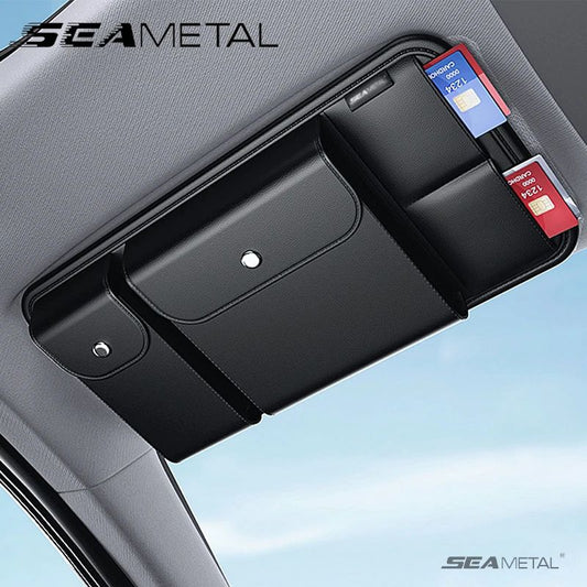 Luxury PU Leather Car Sun Visor Organizer