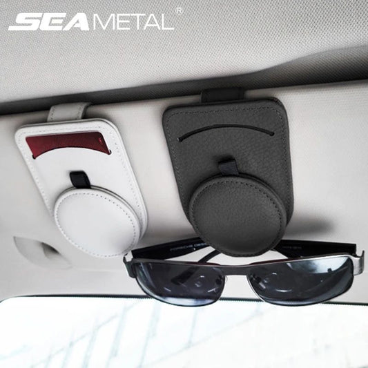 Genuine Leather Car Glasses Holder