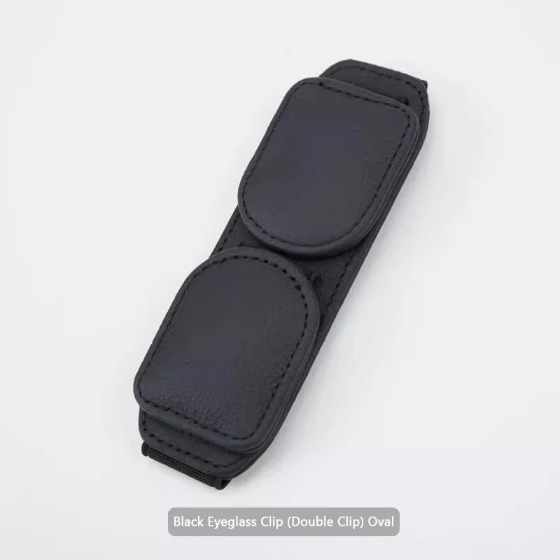 Cowhide Dual-Clip Glasses Holder for Car