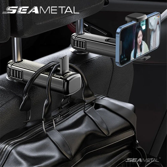 2-in-1 Car Seat Back Hook with Phone Holder