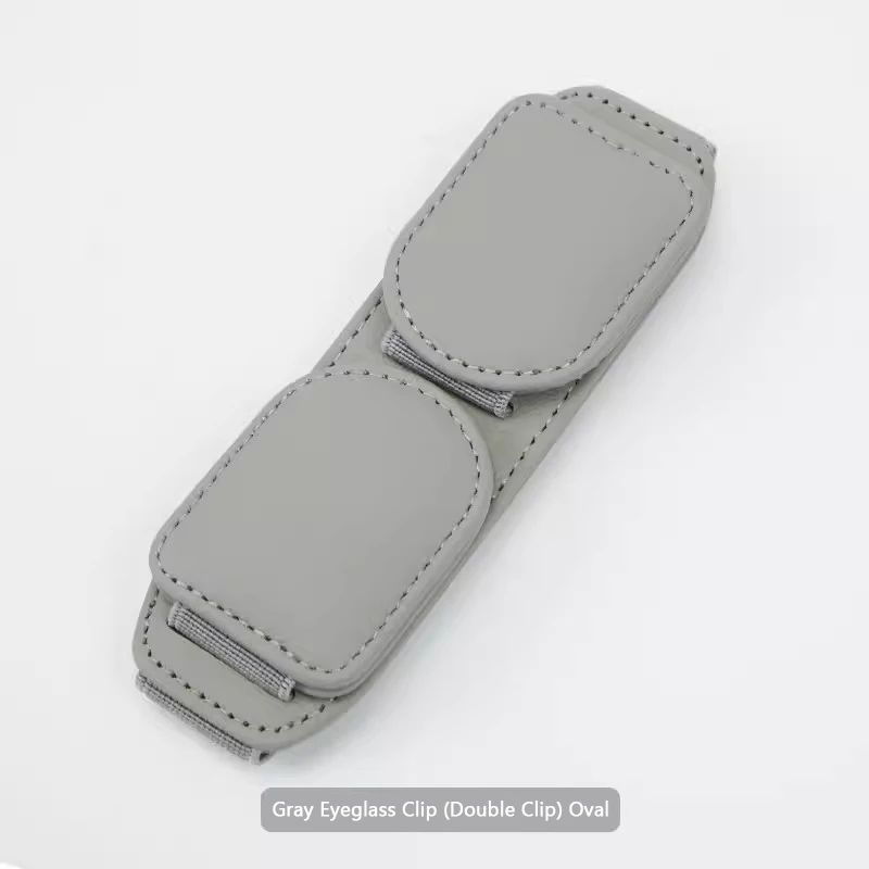 Cowhide Dual-Clip Glasses Holder for Car
