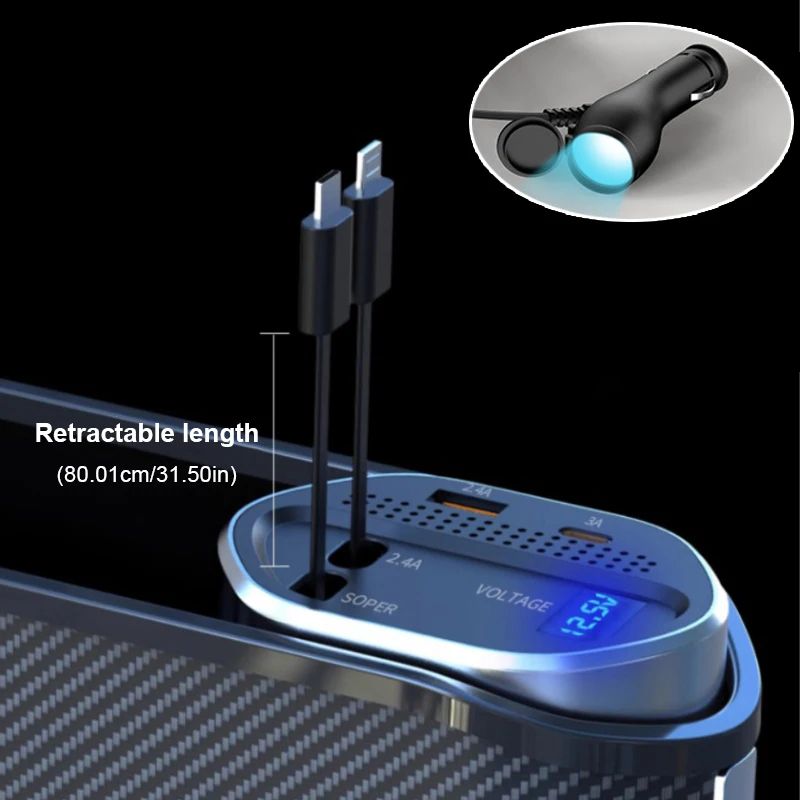 Wireless Charging Car Seat Gap Organizer