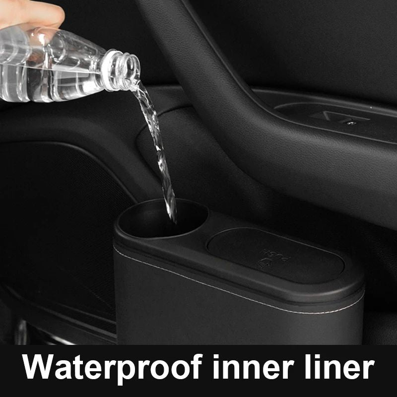 Car Rear Row Trash Can with Pressing Lid