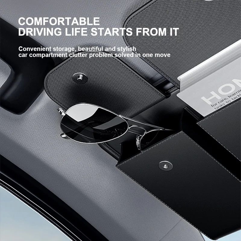 Luxury PU Leather Car Sun Visor Organizer
