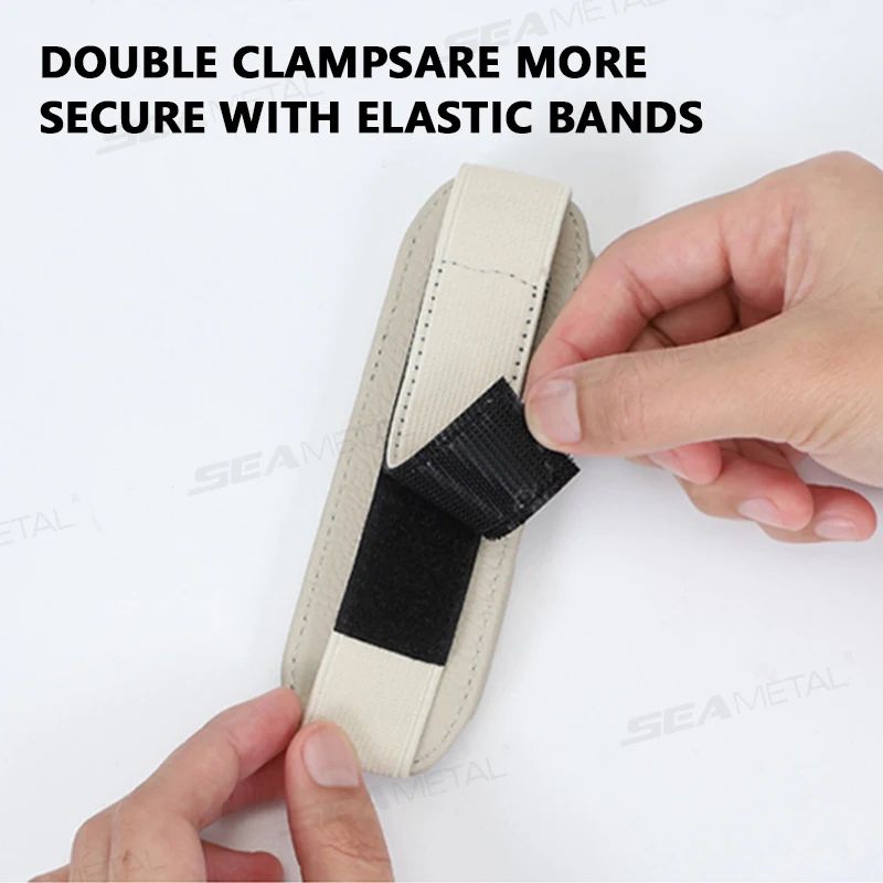 Cowhide Dual-Clip Glasses Holder for Car
