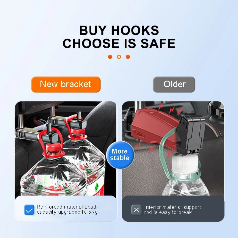 2-in-1 Car Seat Back Hook with Phone Holder