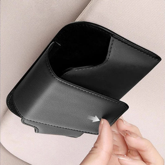 Premium Leather Sunglasses Storage Case for Cars