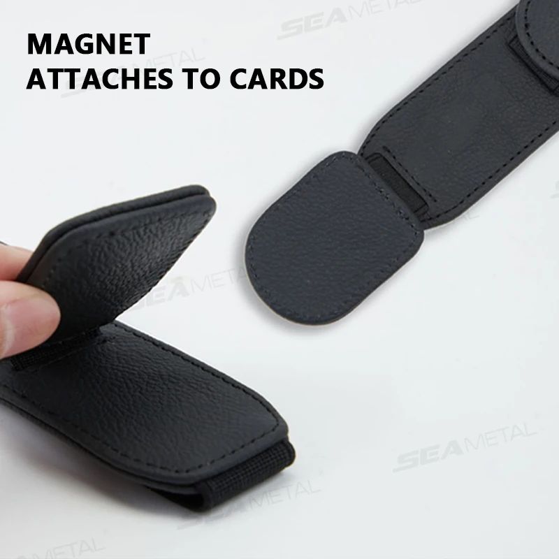 Cowhide Dual-Clip Glasses Holder for Car
