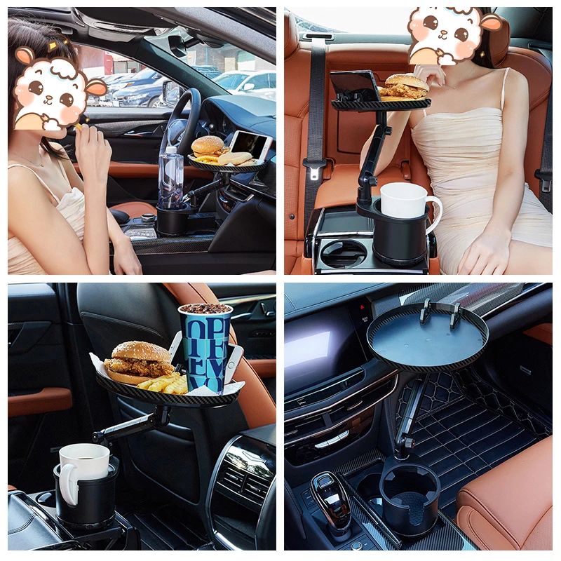 3-in-1 Car Cup Holder Extender with Tray