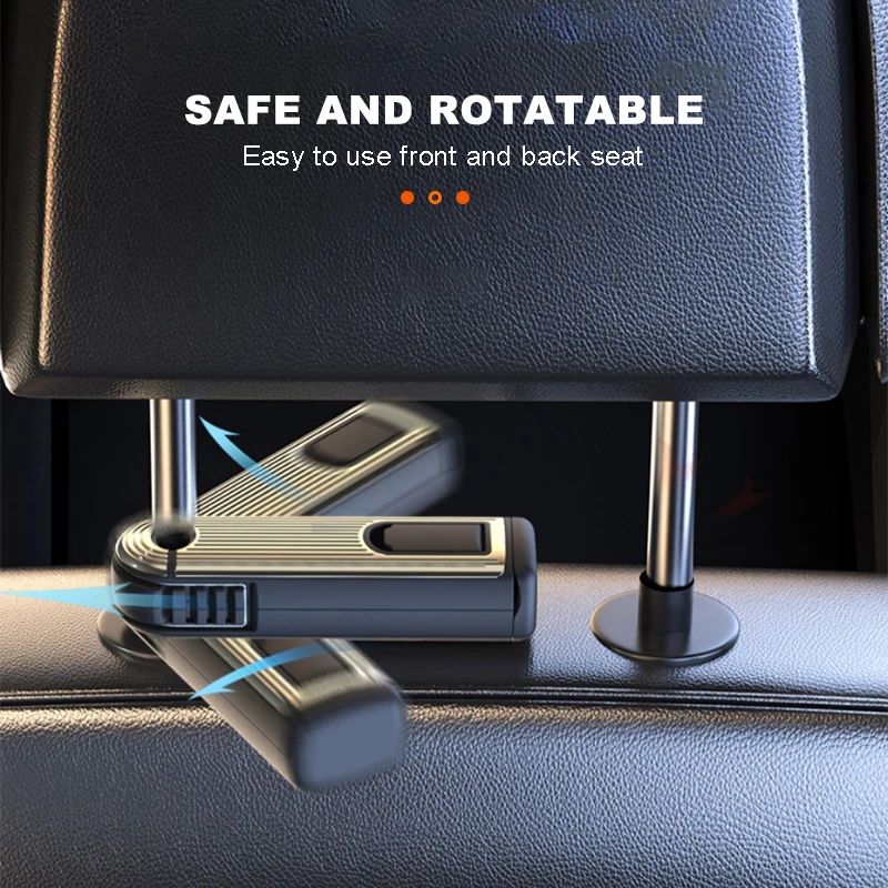2-in-1 Car Seat Back Hook with Phone Holder