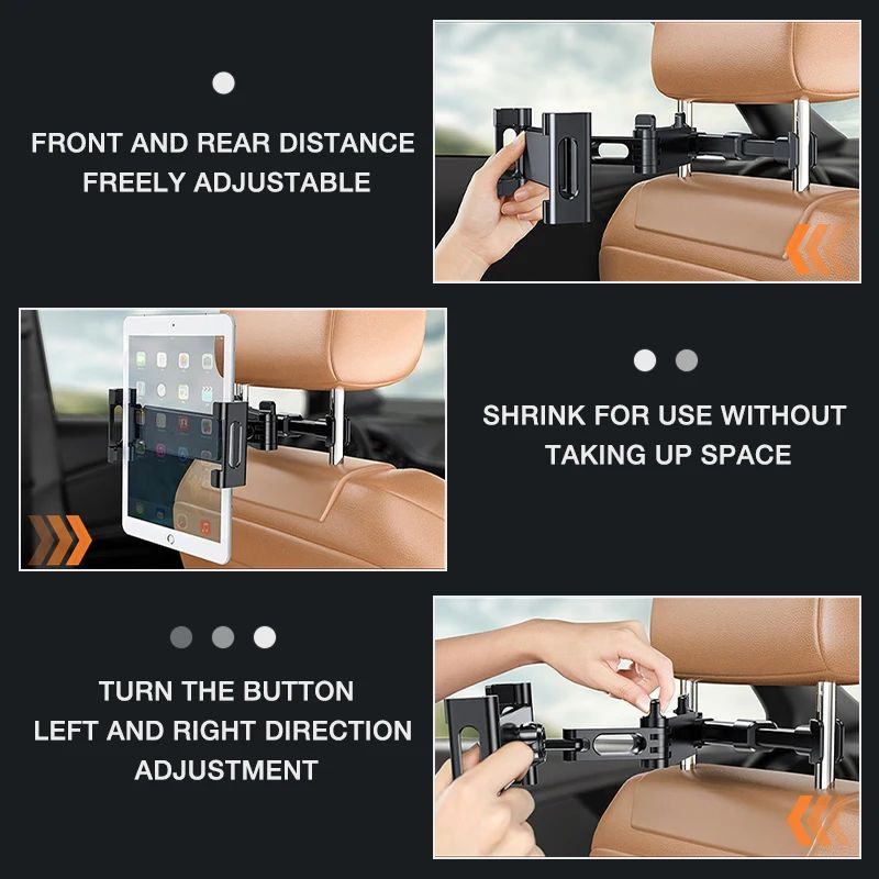 360° Rotating Car Headrest Tablet & Phone Holder