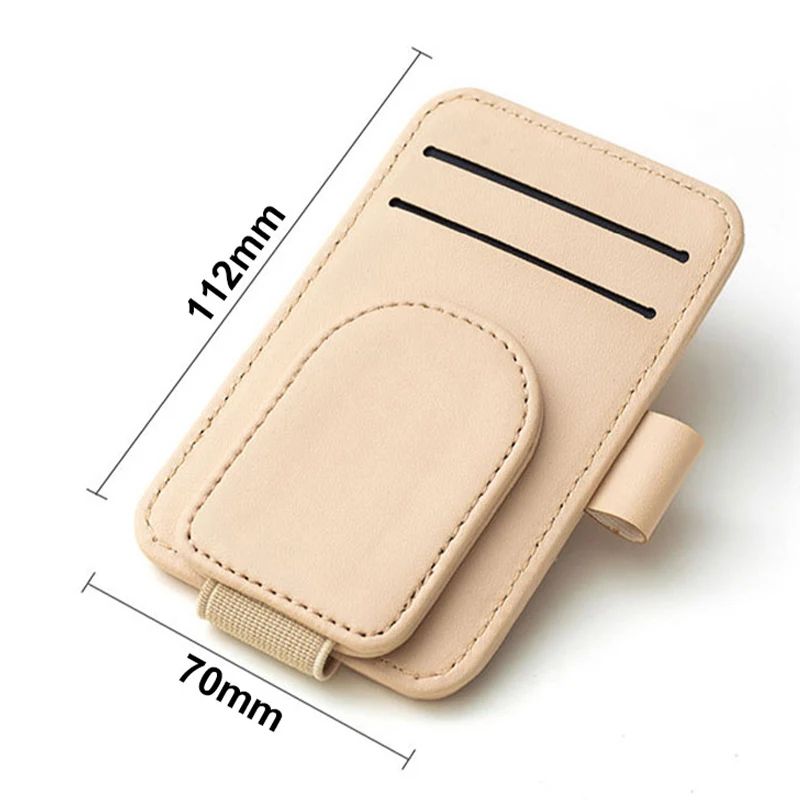 Magnetic PU Leather Sun Visor Glasses Holder