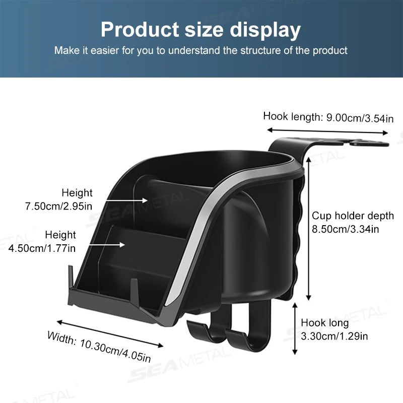 3-in-1 Car Headrest Cup Holder