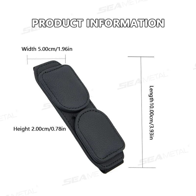 Cowhide Dual-Clip Glasses Holder for Car